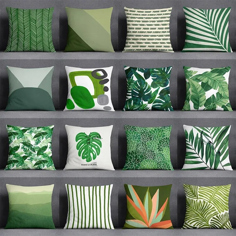 Green Tropical Design Leaf Living Room Pillowcase