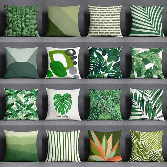 Green Tropical Design Leaf Living Room Pillowcase