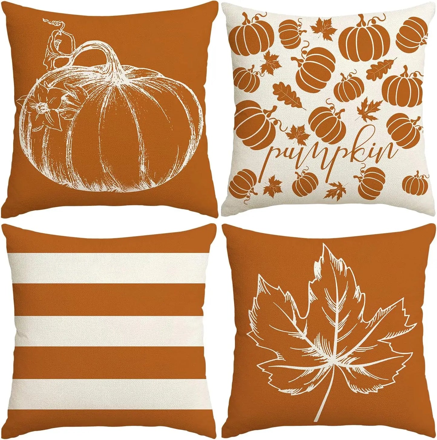 Pumpkin Vibrant Leaf Cushion Pillowcase